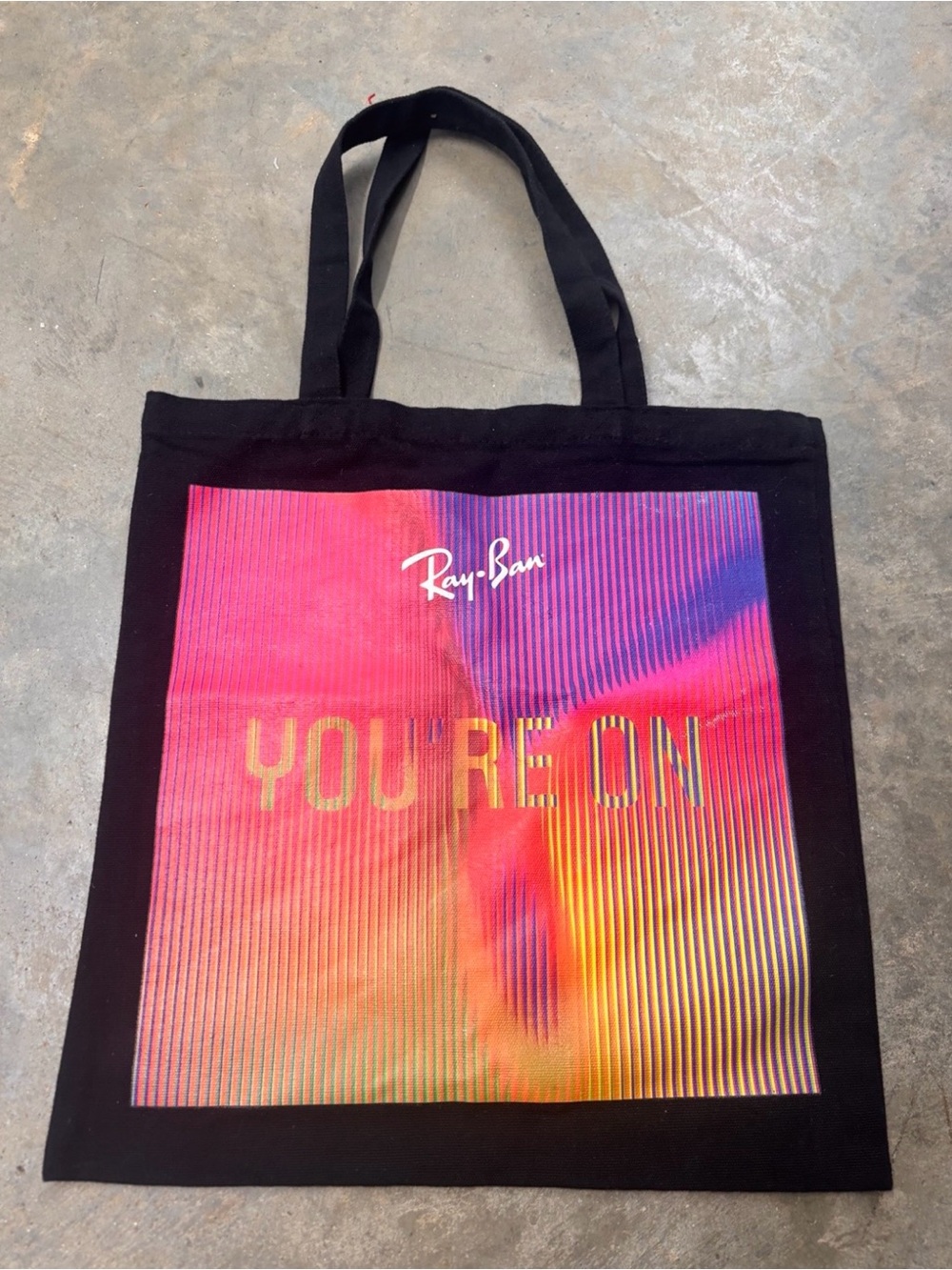 Ray-Ban "You're On" Black Canvas Tote Bag | Promotional Shopper